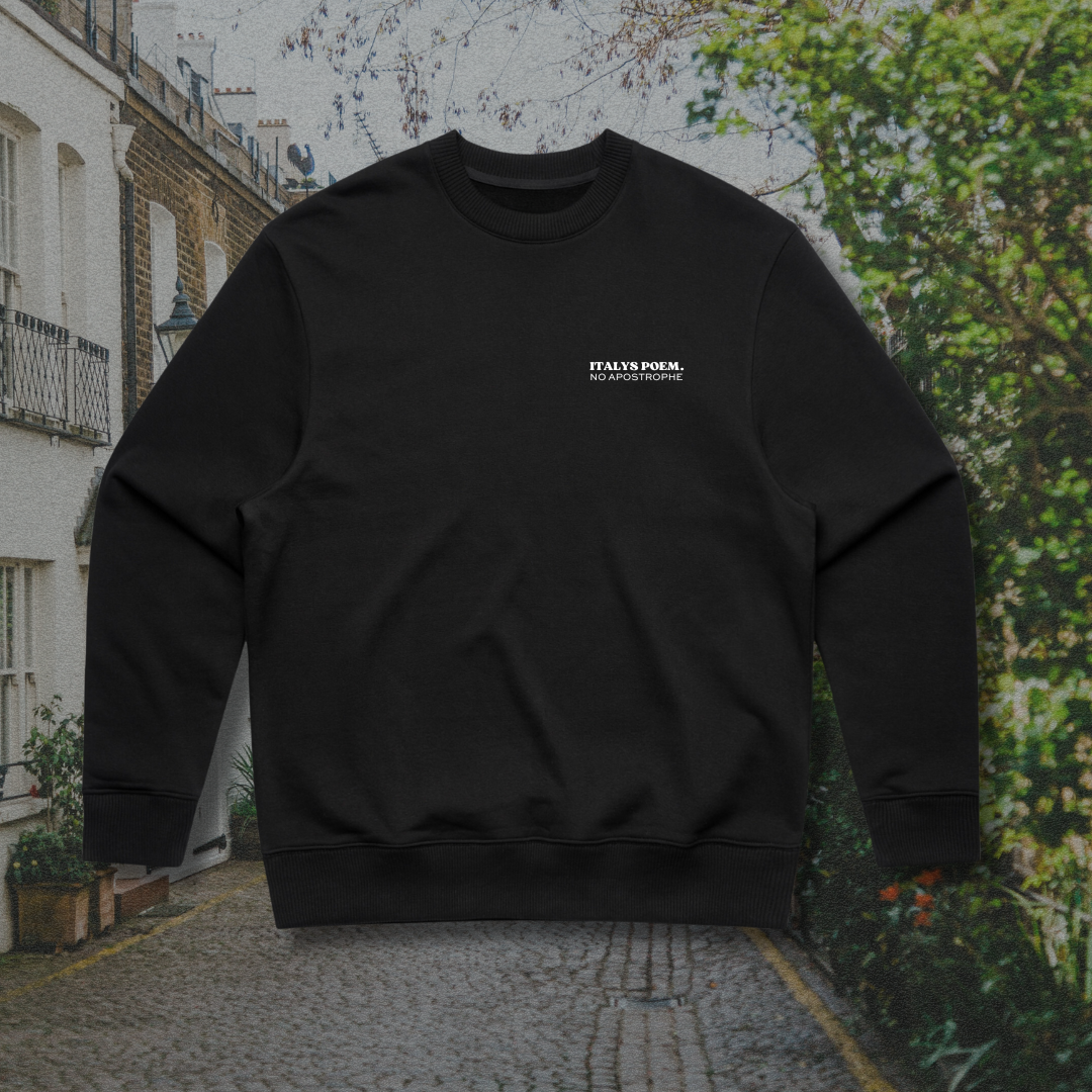 BLACK - ORIGINAL SWEATSHIRT - ITALYS POEM